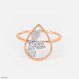 Sleek Flora Everyday Diamond Rings 14K Rose Gold