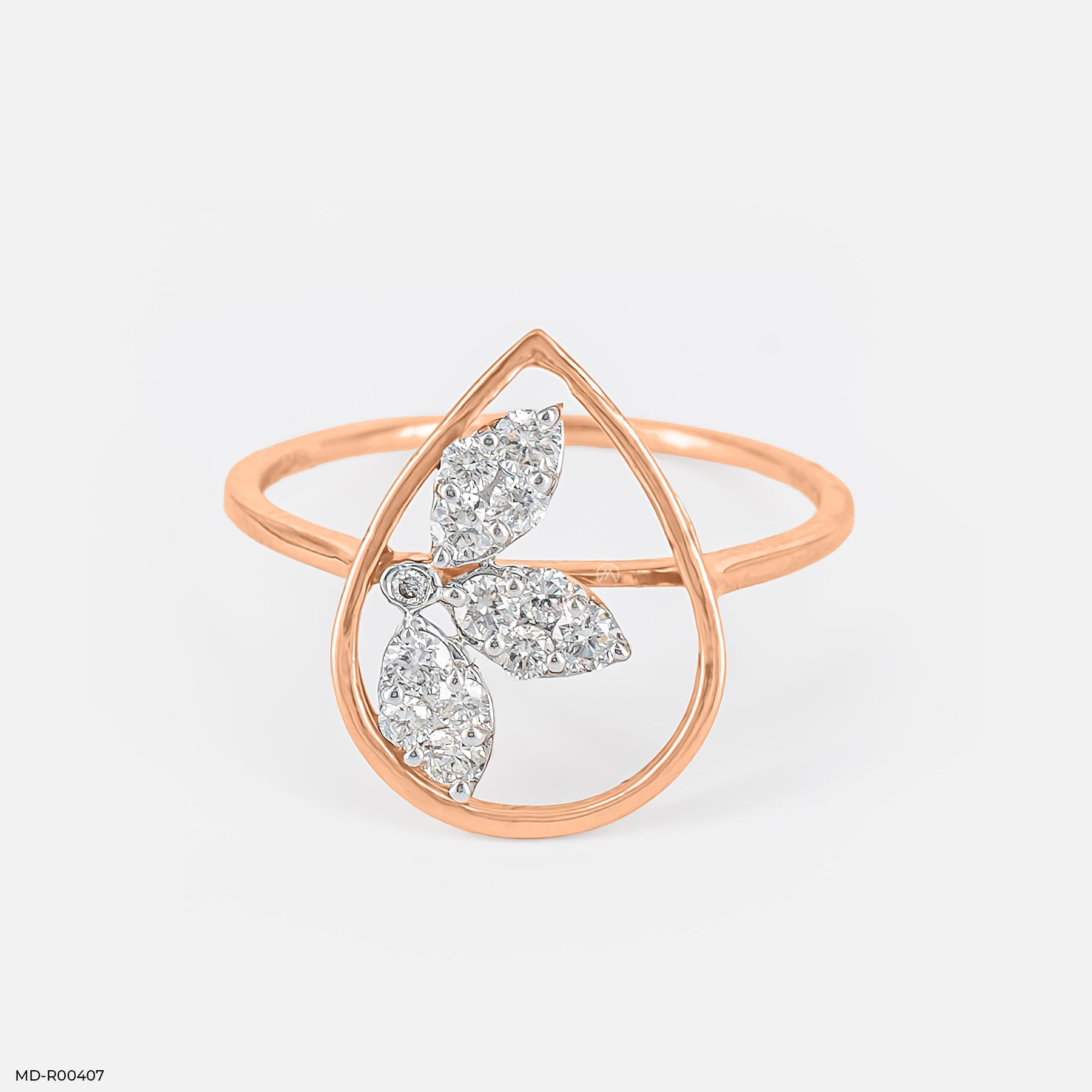 0.25 Carat Sleek Flora Everyday Lab Diamond Rings 14K Rose Gold