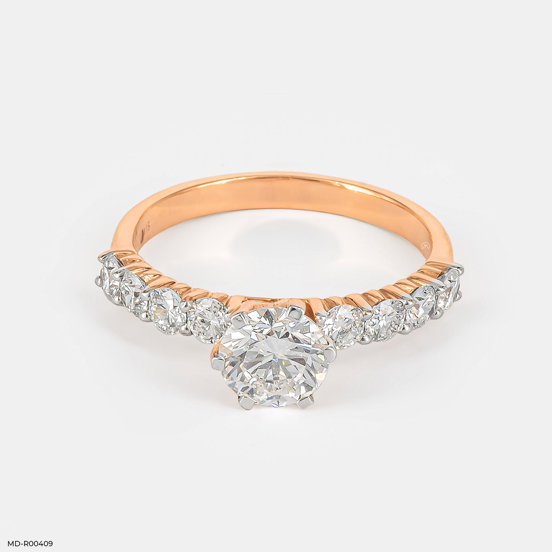 1 Carat Round Solitaire Diamond Ring 18K Rose Gold
