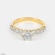 1 Carat Round Solitaire Diamond Ring 14K Yellow Gold