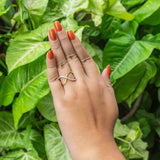 0.20 Carat Infinity Kiss Lab Diamond Crossover Ring 14K Yellow Gold