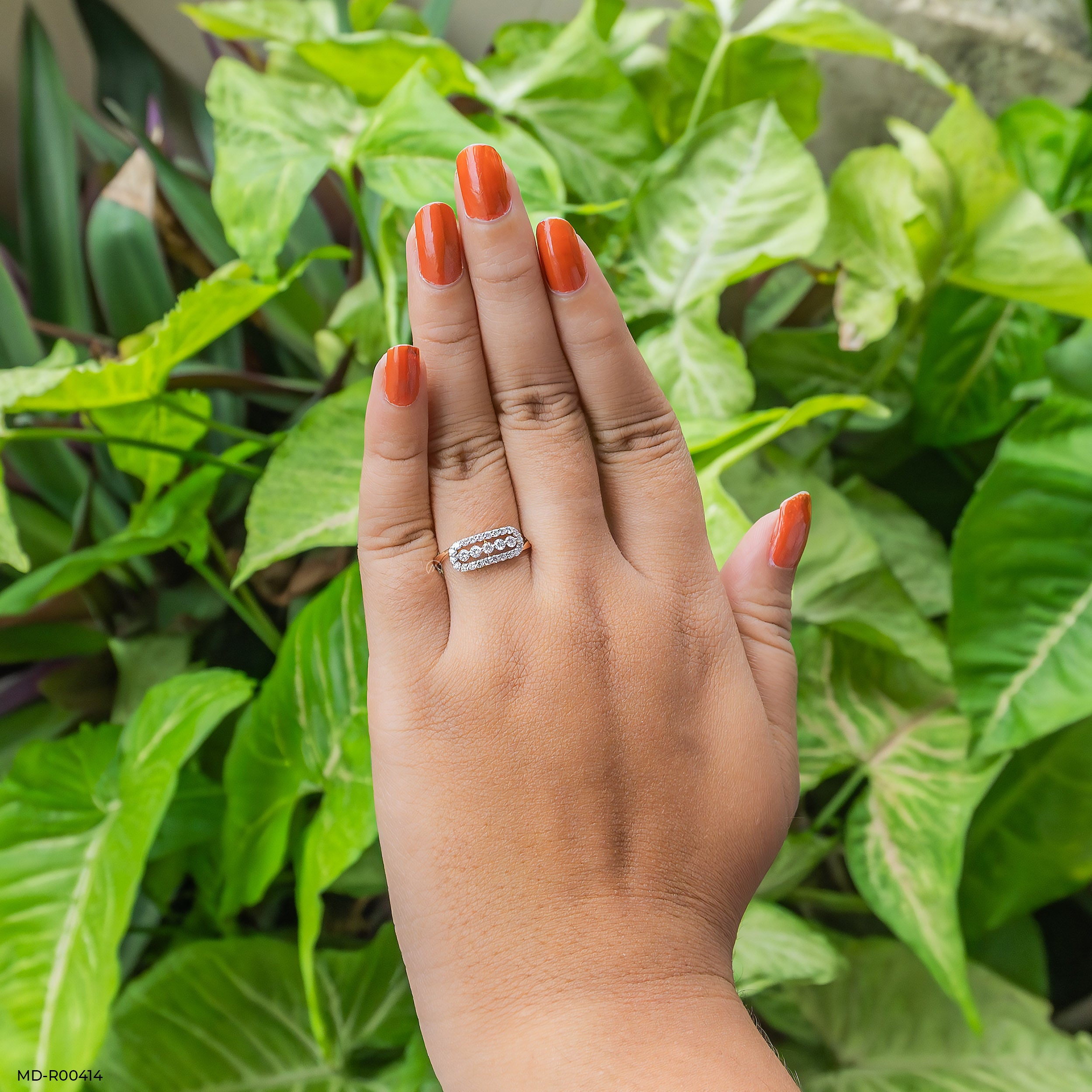 0.35 Carat Galaxy Diamond Ring 9K Rose Gold