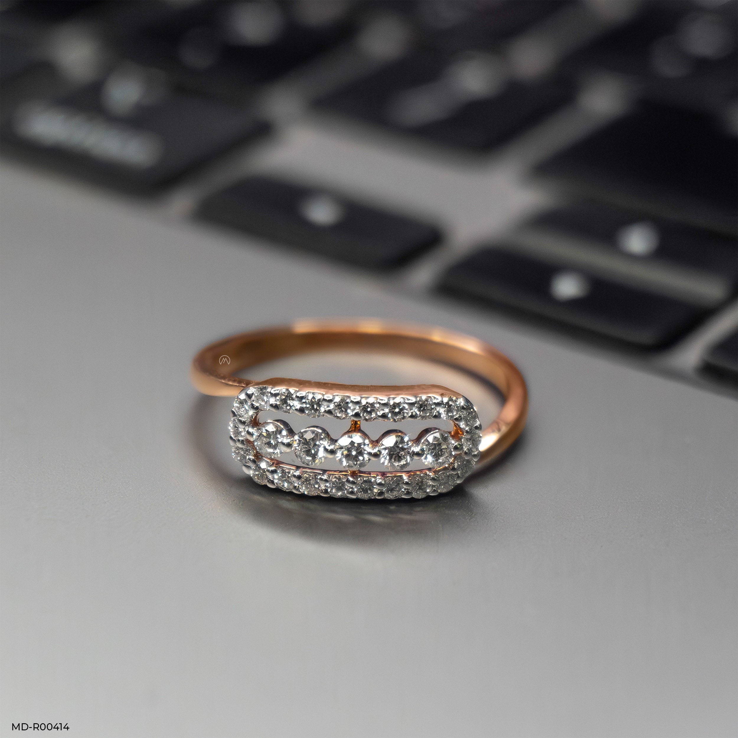0.35 Carat Galaxy Diamond Ring 9K Rose Gold