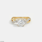 1.25 Carat Criss Cross Solitaire Lab Diamond Ring 14K Yellow Gold