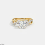 1.25 Carat Criss Cross Solitaire Lab Diamond Ring 14K Yellow Gold