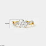 1.25 Carat Criss Cross Solitaire Lab Diamond Ring 14K Yellow Gold