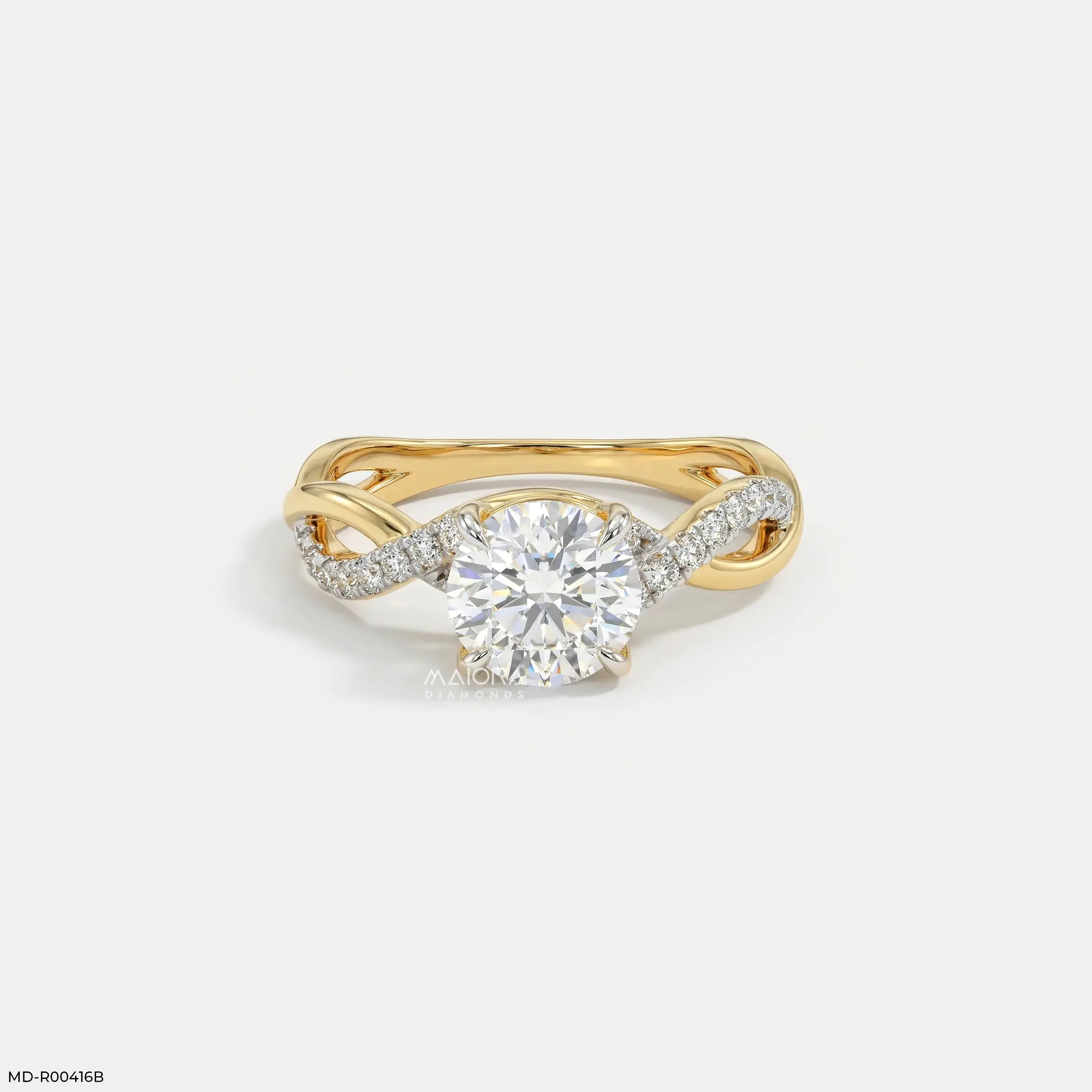1.25 Carat Criss Cross Solitaire Lab Diamond Ring