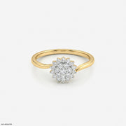 0.20 Carat Blossom Lab Diamond ring 14K Yellow Gold