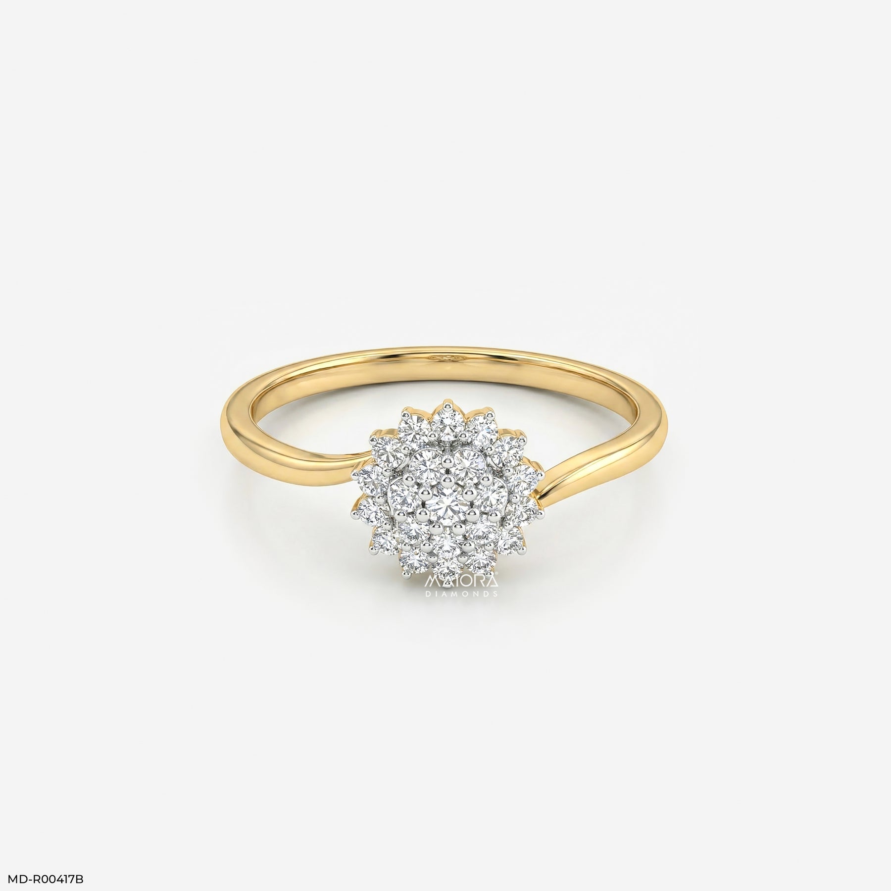 0.20 Carat Blossom Lab Diamond ring 14K Yellow Gold