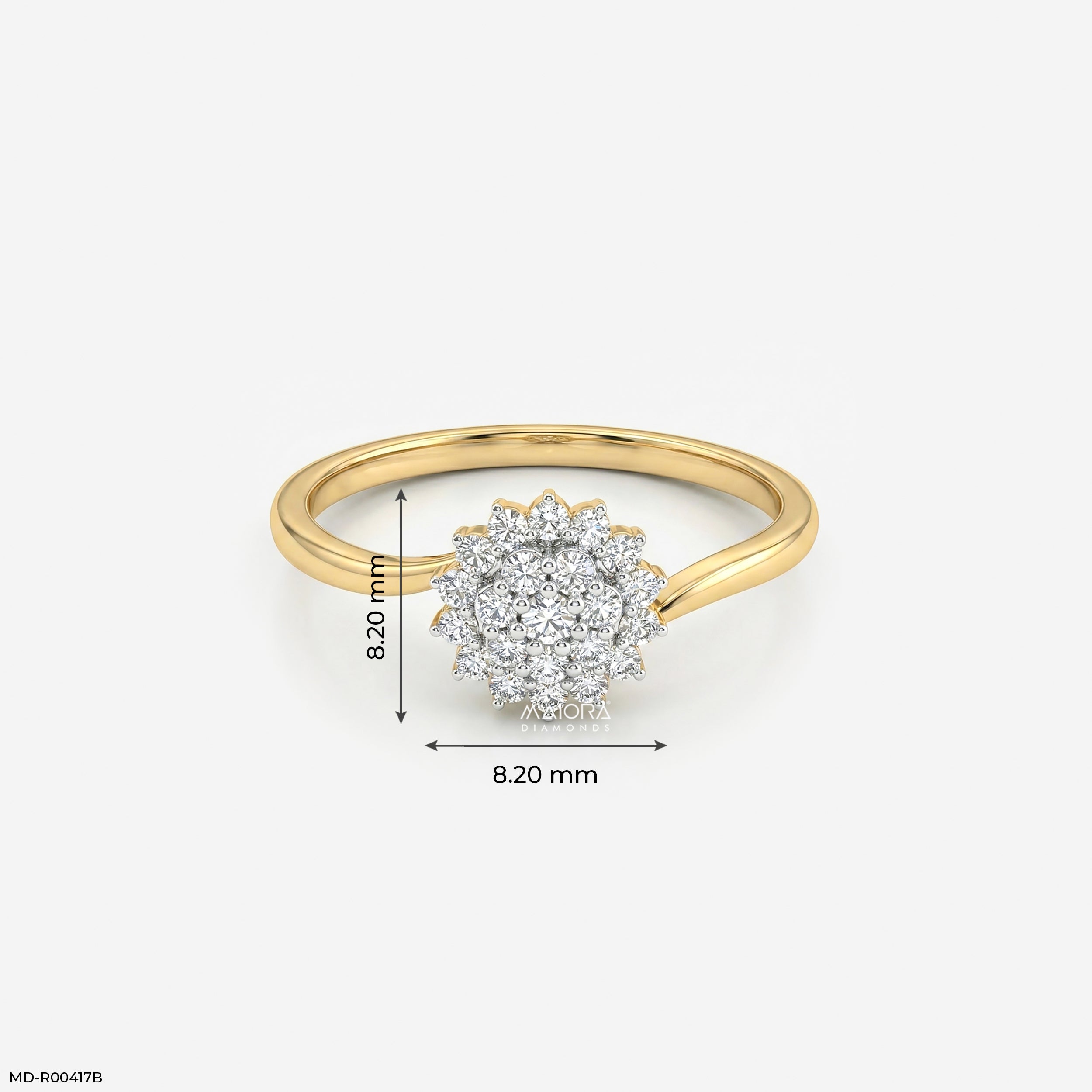0.20 Carat Blossom Lab Diamond ring 14K Yellow Gold