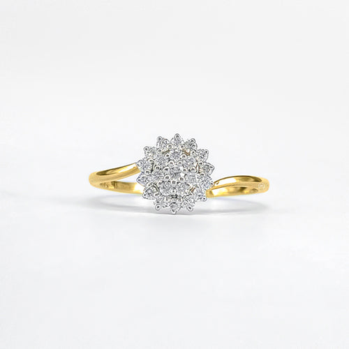 The Sunburst Cluster Ring 14K Yellow Gold