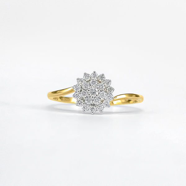 The Sunburst Cluster Ring 14K Yellow Gold