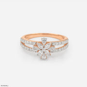 0.65 Carat Blazing Starburst Lab Diamond Ring 14K Rose Gold