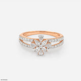 Blazing Starburst Lab Diamond Ring 14K Rose Gold