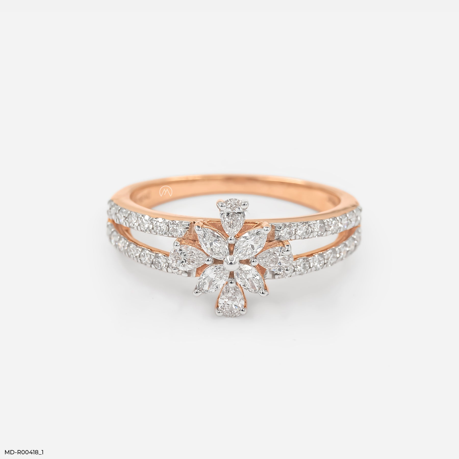 0.65 Carat Blazing Starburst Lab Diamond Ring 14K Rose Gold