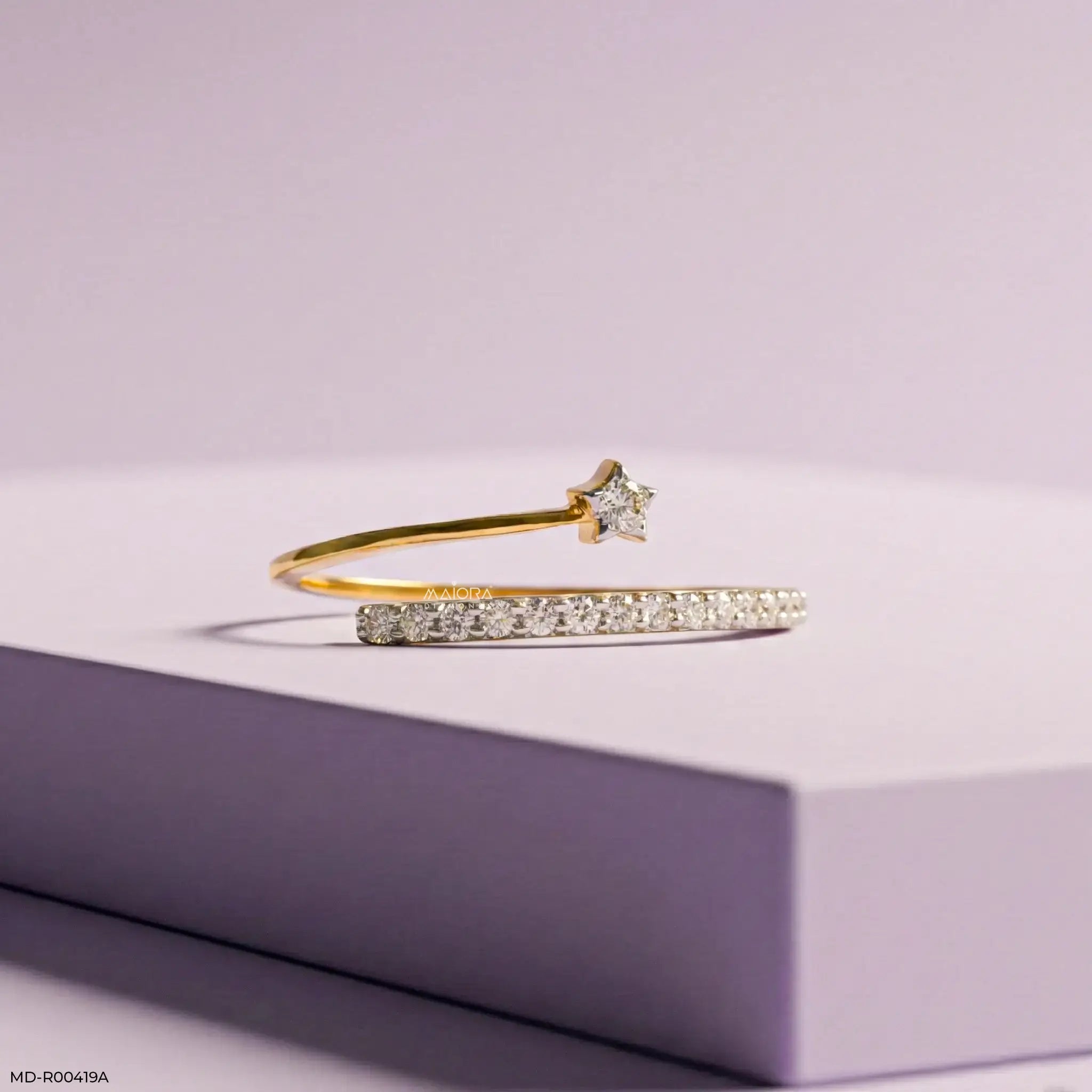 0.20 Carat Star Lab Diamond Open Band Ring