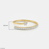 0.20 Carat Star Lab Diamond Open Band Ring 9K Yellow Gold