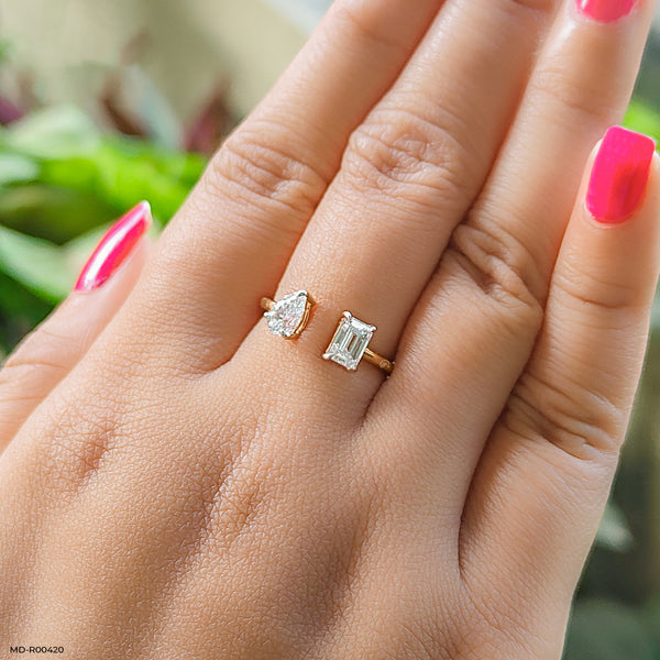 Multi Shape Lab Diamond Rings 14K Rose Gold
