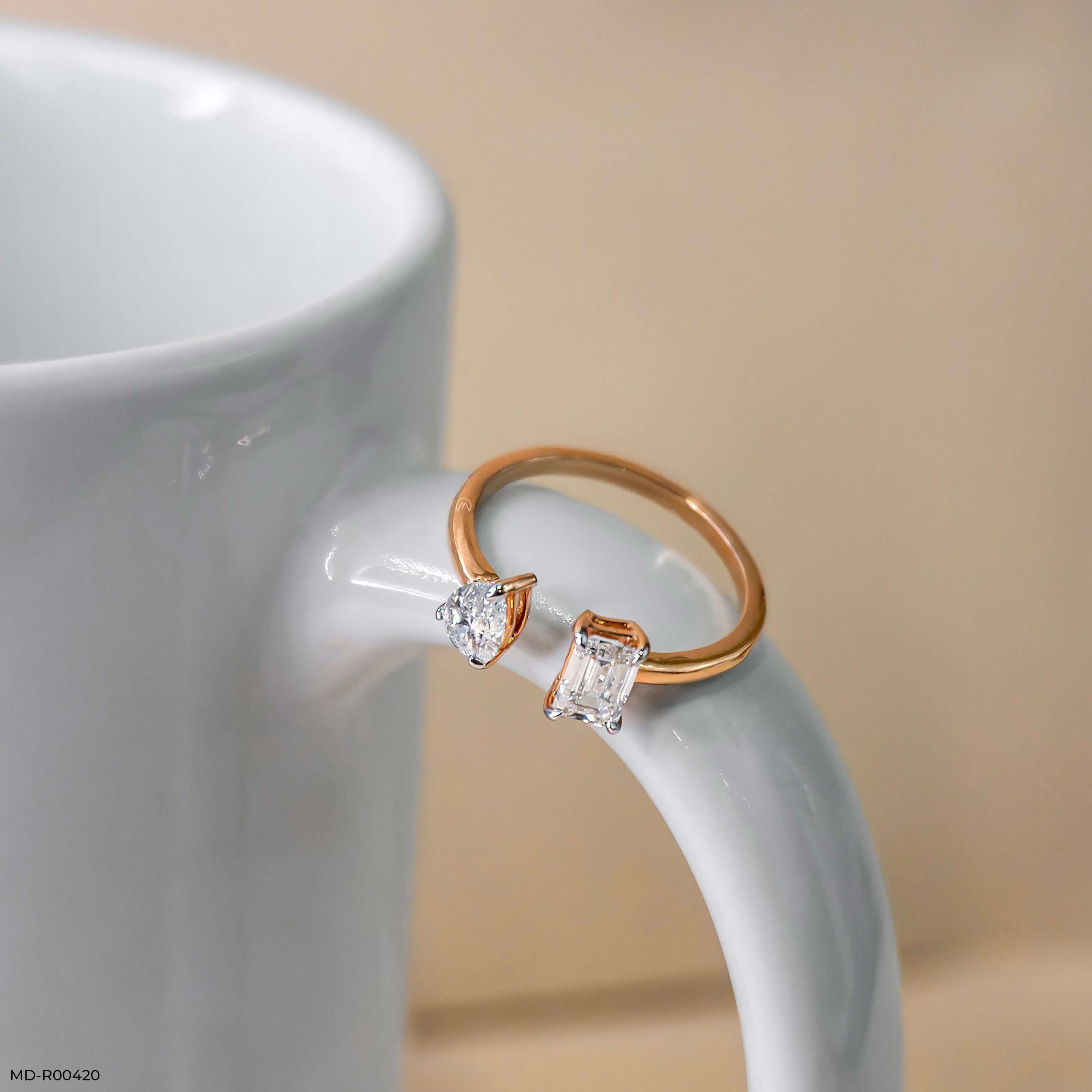 1 Carat Multi Shape Lab Diamond Rings 14K Rose Gold