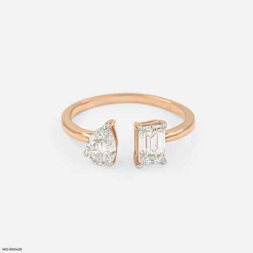 Multi Shape Lab Diamond Rings 14K Rose Gold