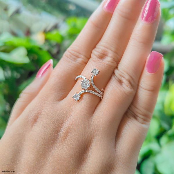 0.5 Carat Sparkling Sphere Lab Diamond Ring 14K Rose Gold