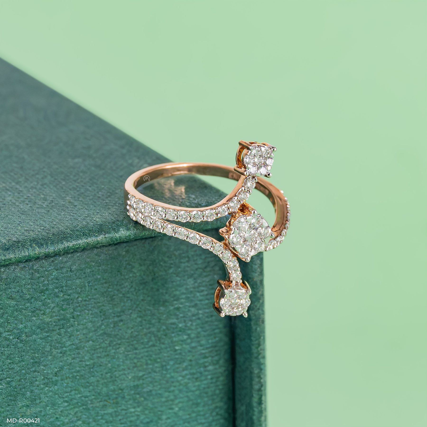 0.5 Carat Sparkling Sphere Lab Diamond Ring 14K Rose Gold