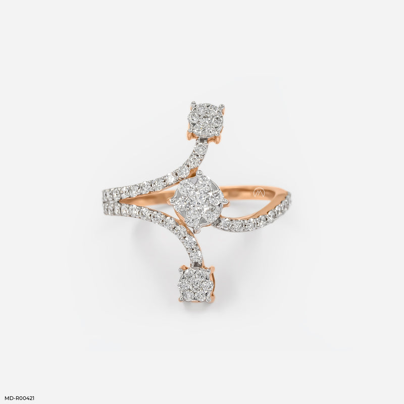 Sparkling Sphere Lab Diamond Ring 14K Rose Gold
