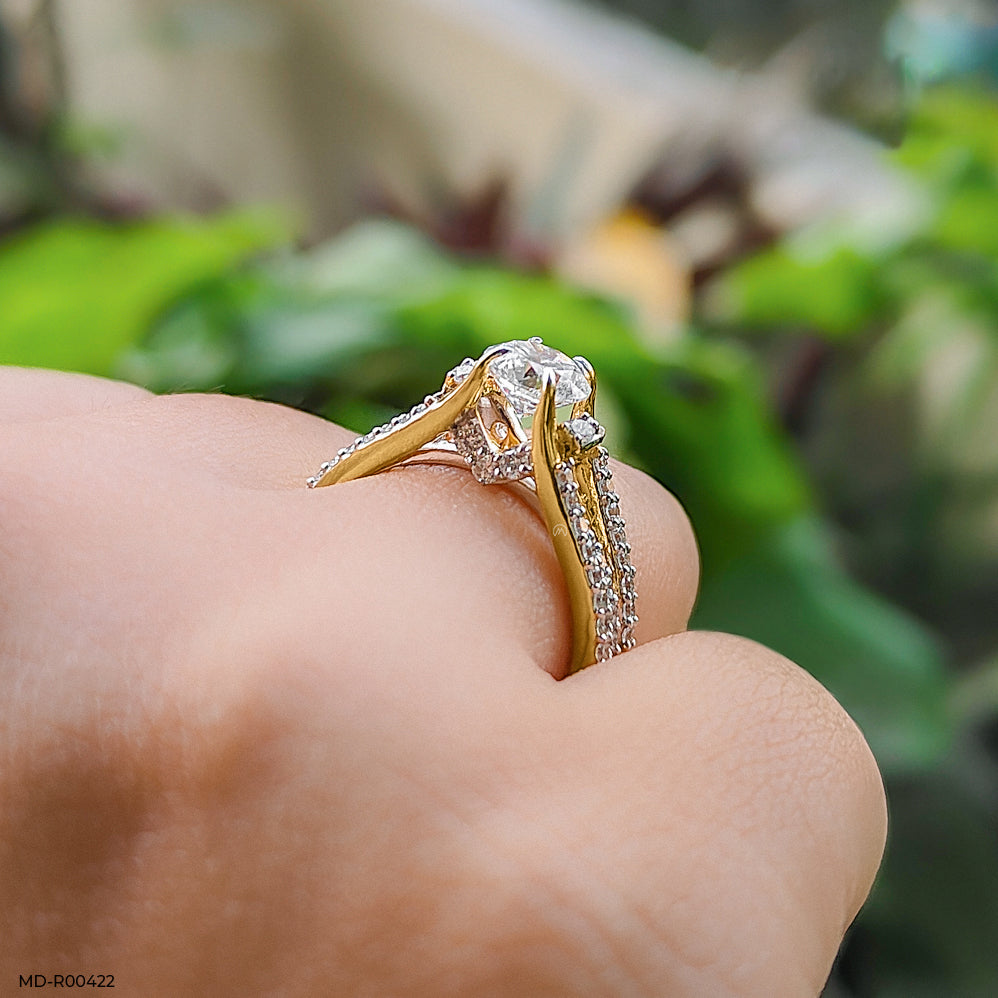 1 Carat Round Regal Diamond Ring 14K Rose Gold