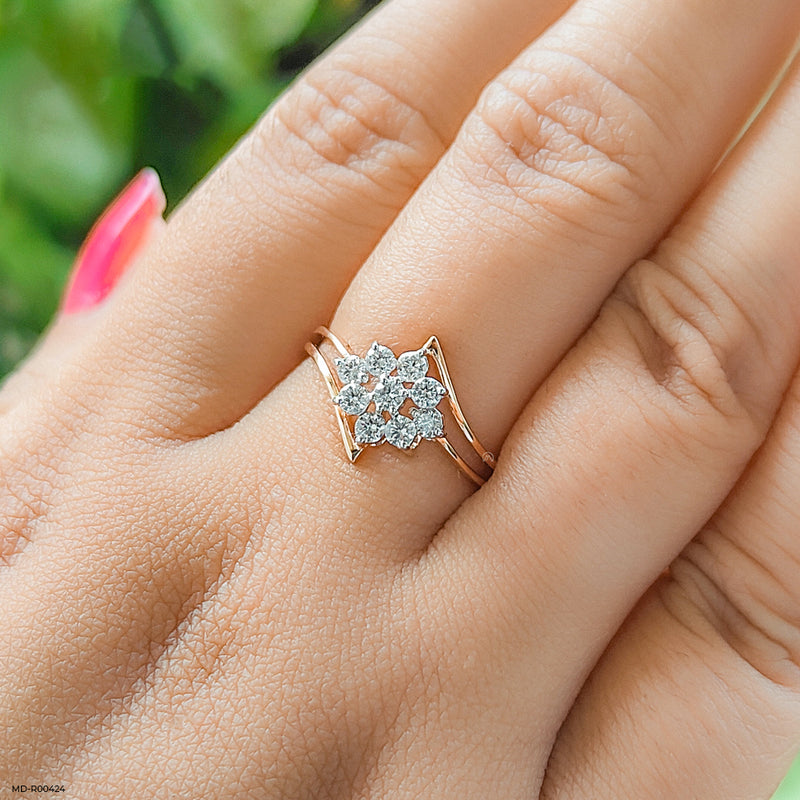Floret Miracle Lab Diamond Ring 14K Rose Gold