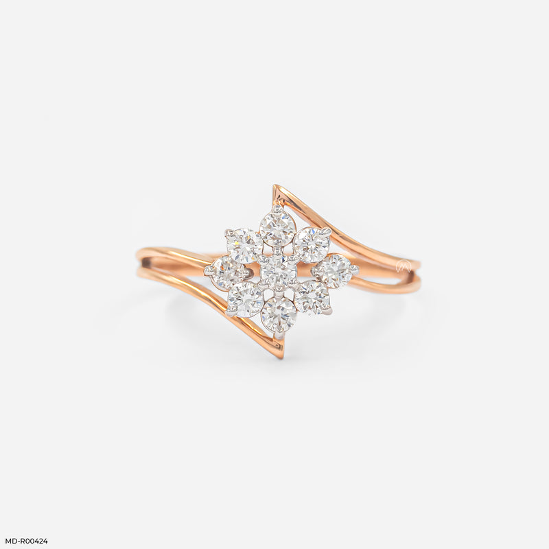 Floret Miracle Lab Diamond Ring 14K Rose Gold