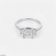 0.95 Carat Princess Three Stone Ring