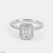 1 Carat Classic Solitaire Emerald Rings Platinum 950