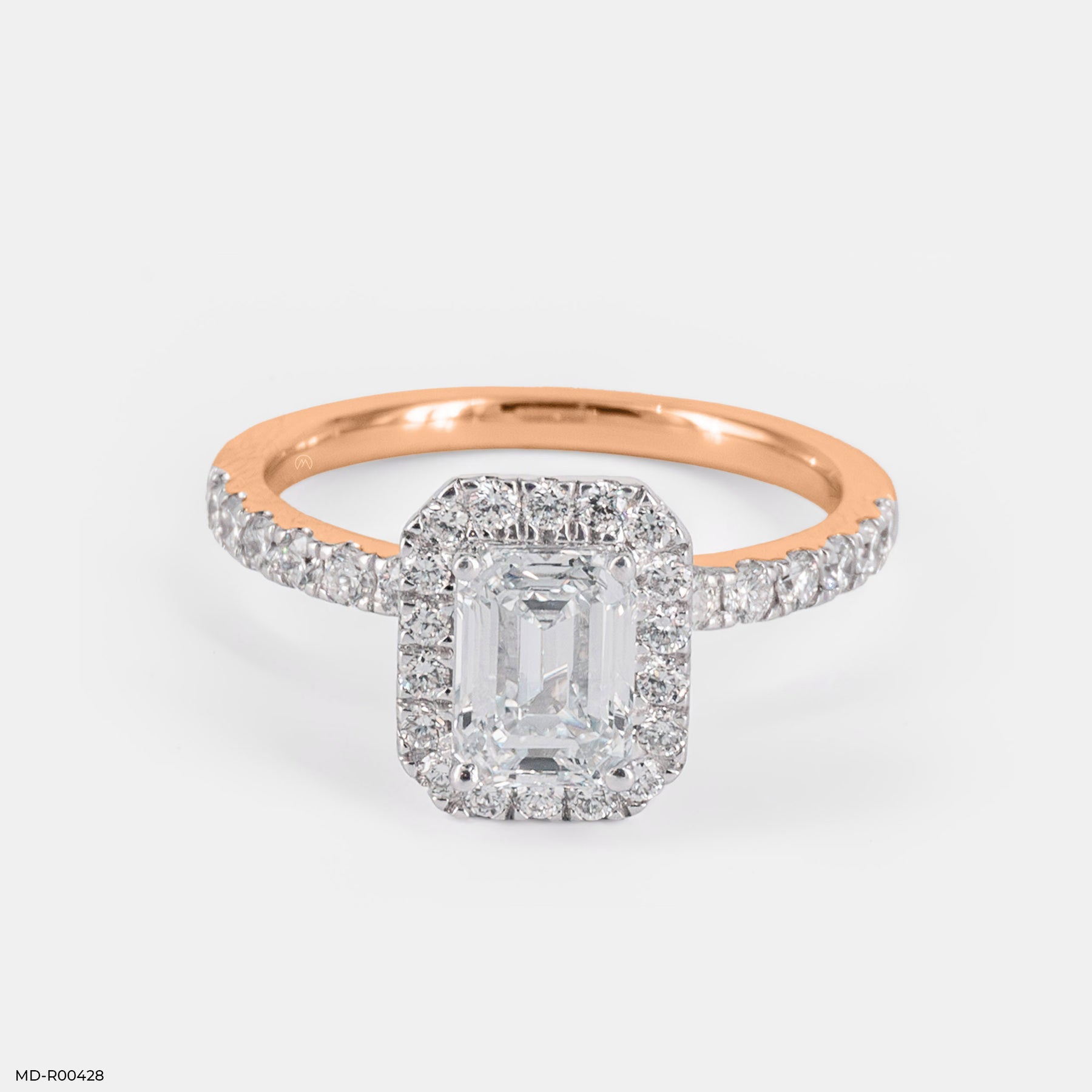 1 Carat Classic Solitaire Emerald Rings 9K Yellow Gold