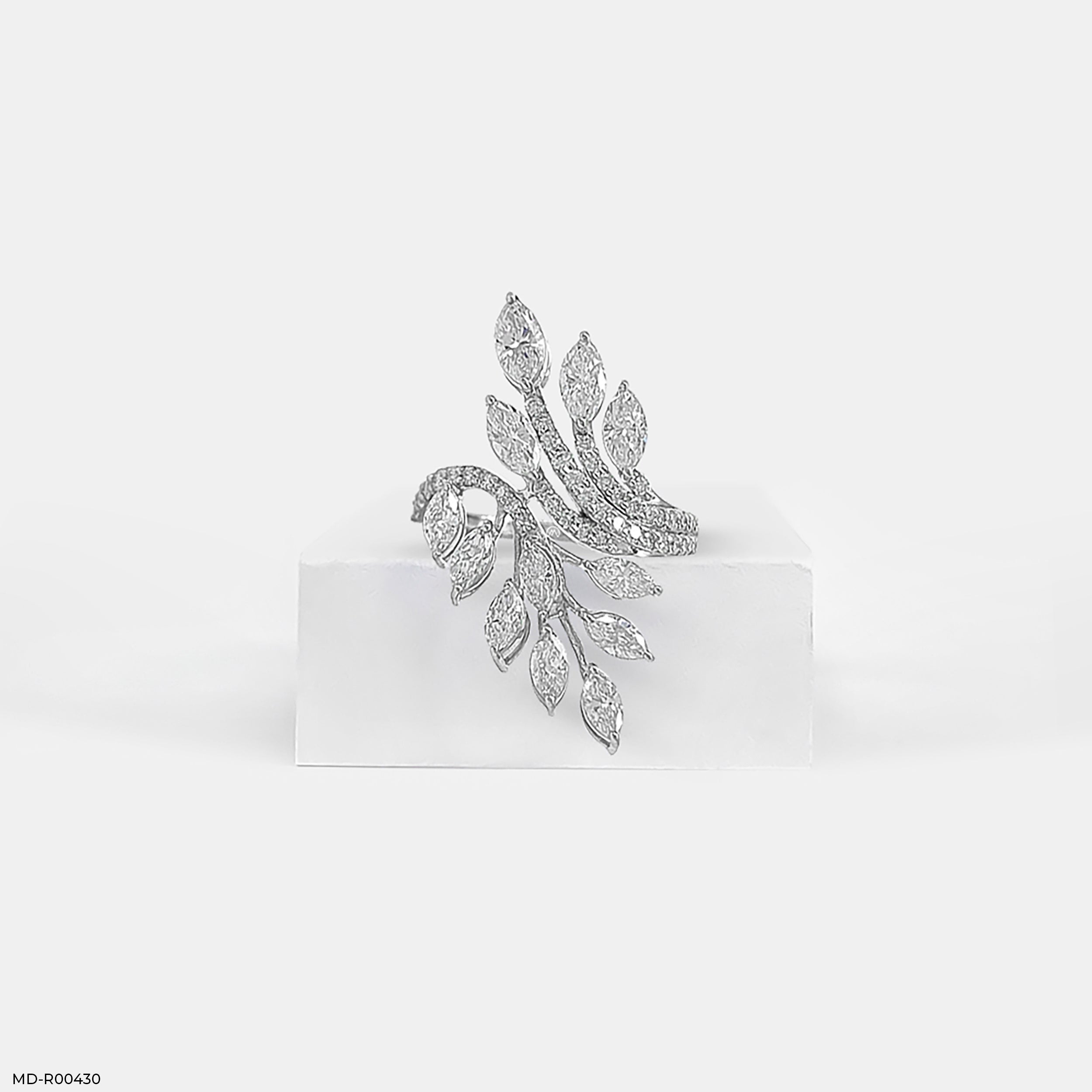 Whispering Willow Rings 9K White Gold