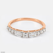 Swirling Lines Diamond Rings 14K Rose Gold