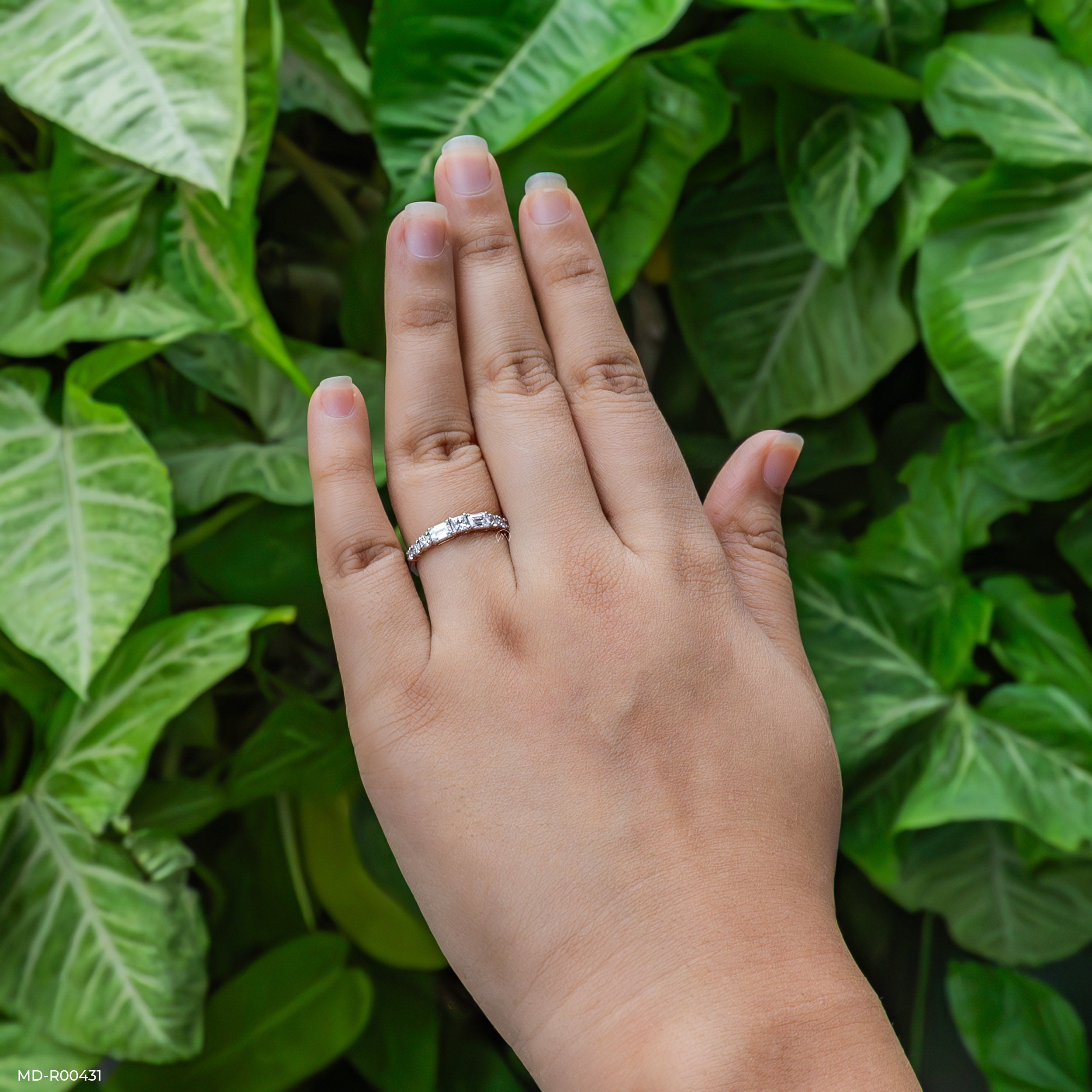 Swirling Lines Diamond Rings Platinum 950