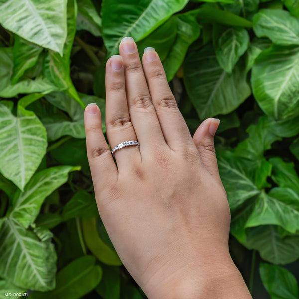 Swirling Lines Diamond Ring 14K Rose Gold