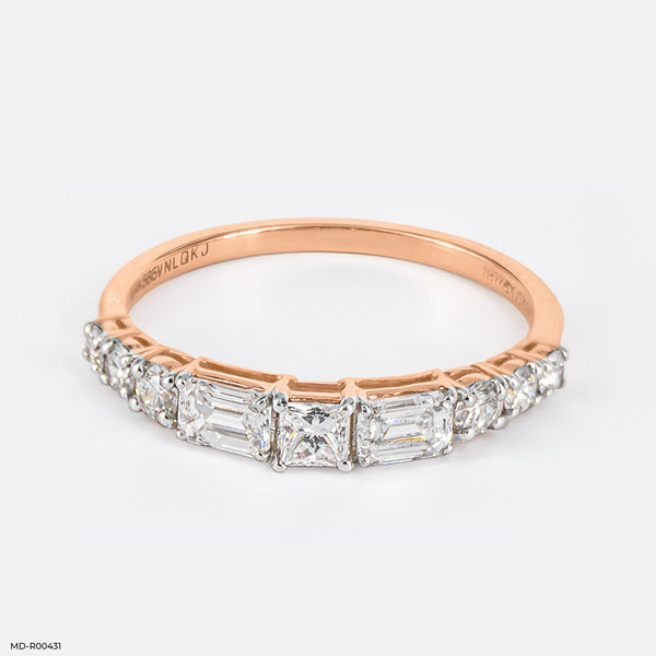 Swirling Lines Diamond Ring 14K Rose Gold