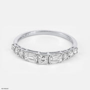 Swirling Lines Diamond Rings 9K White Gold