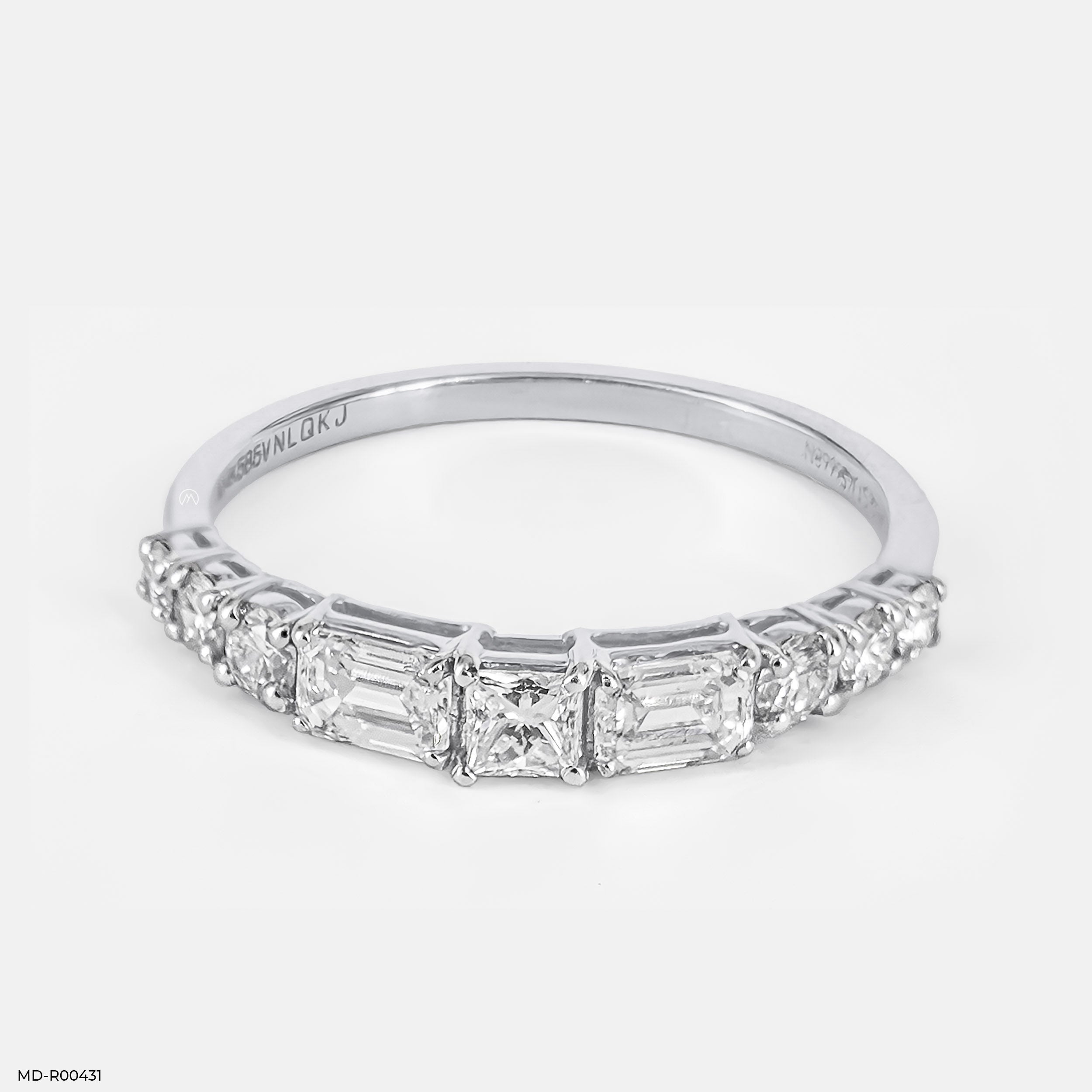 Swirling Lines Diamond Rings Platinum 950