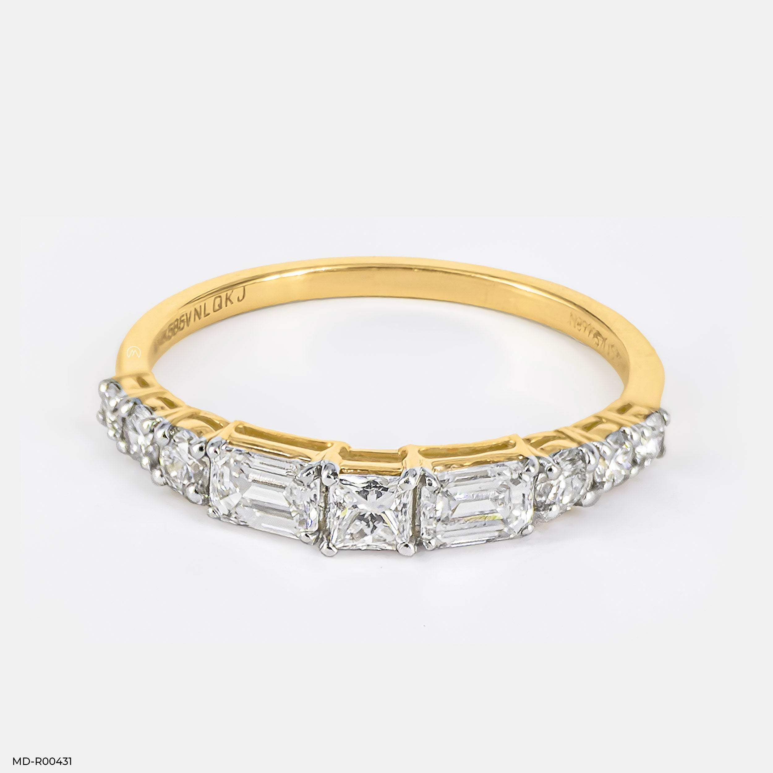 Swirling Lines Diamond Rings 18K Yellow Gold