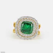 1 Carat Regal Clover Lab Diamond Ring 14K Yellow Gold