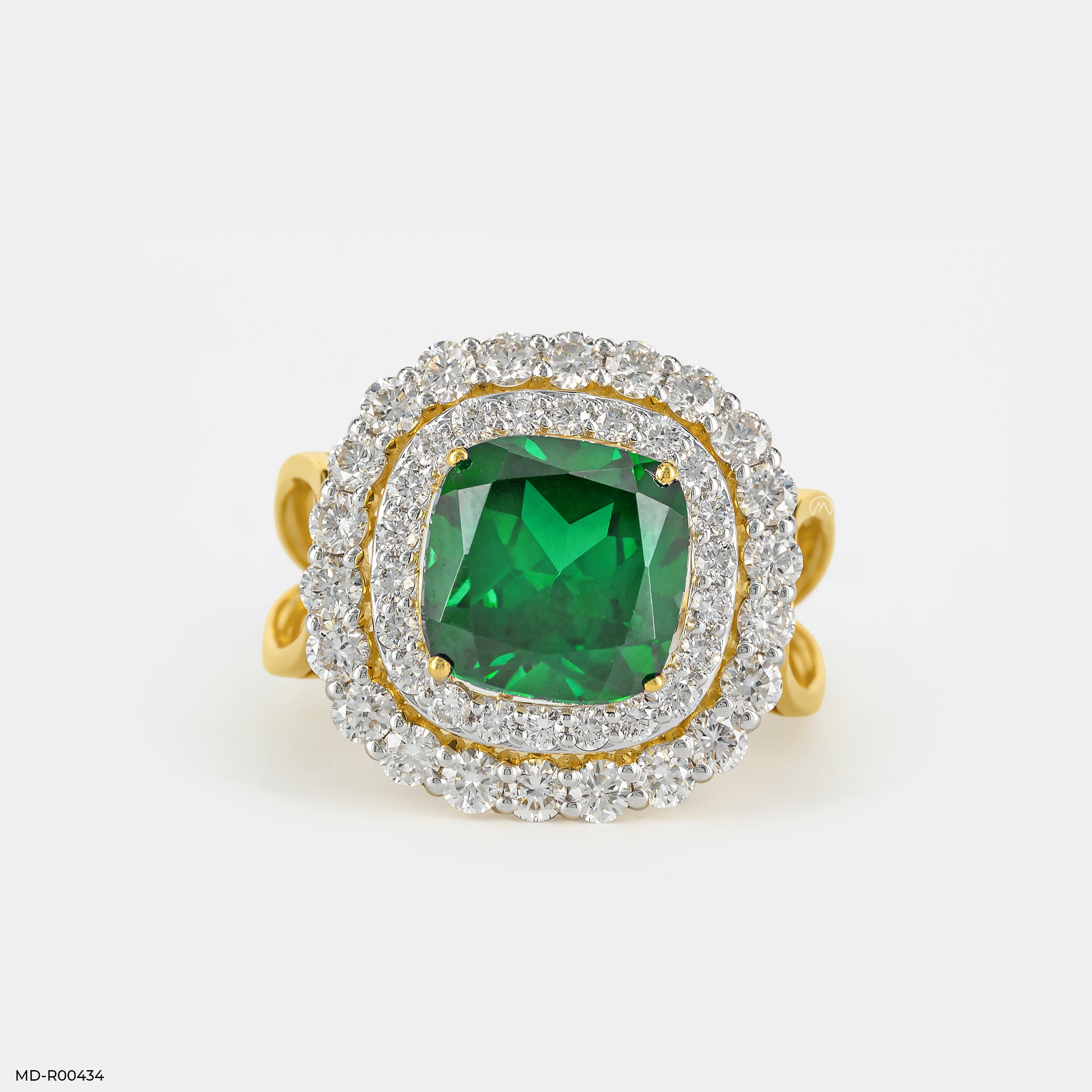 1 Carat Regal Clover Lab Diamond Ring 14K Yellow Gold