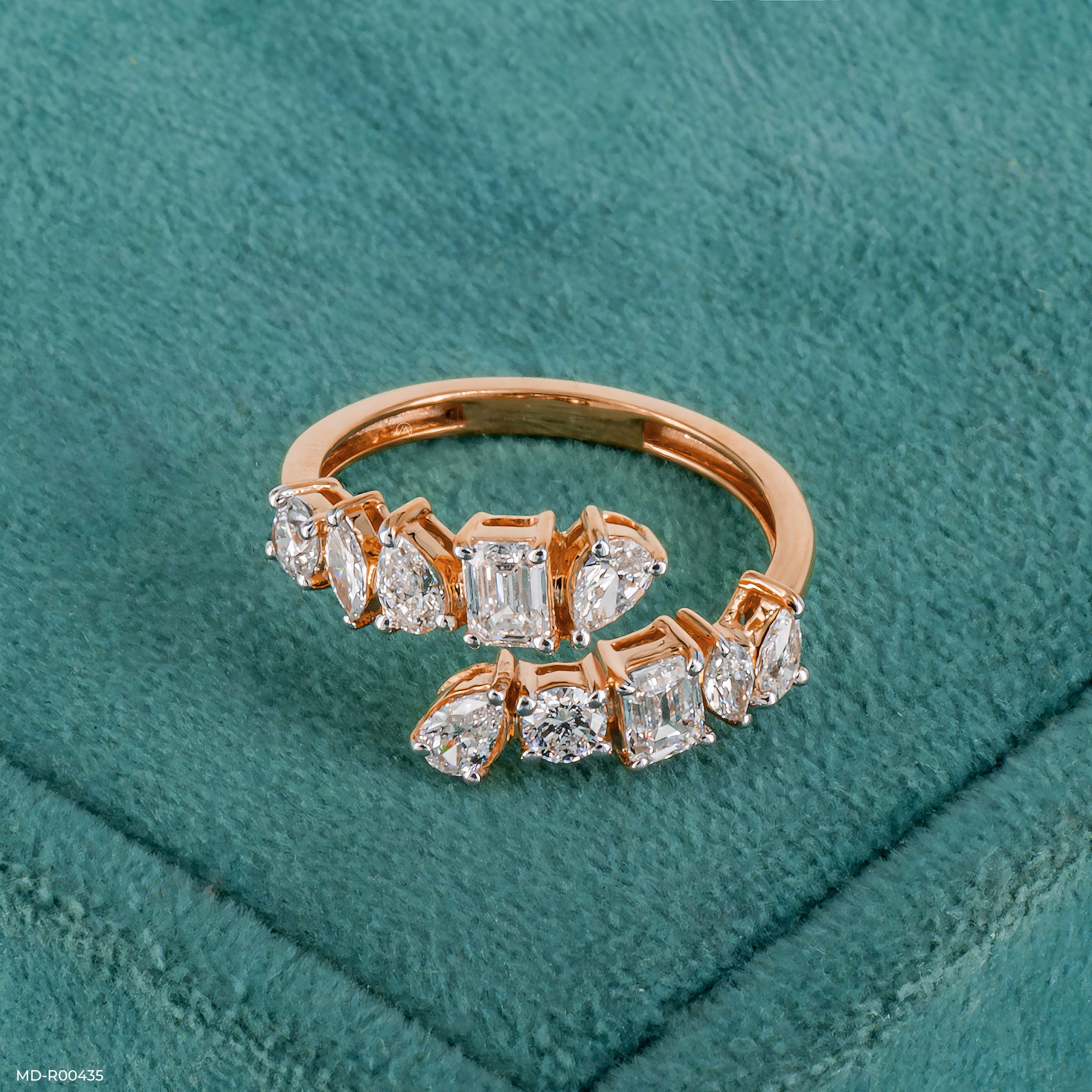 1.5 Carat Dazzling Multi-Shape Lab Diamond Ring 14K Rose Gold