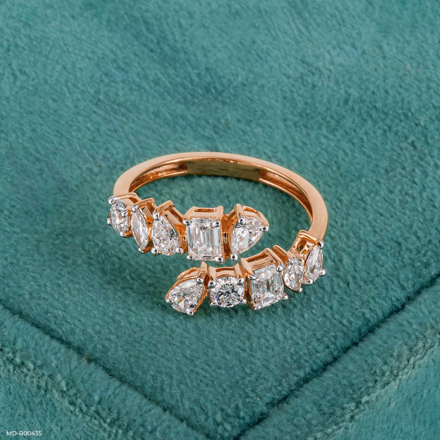 1.5 Carat Dazzling Multi-Shape Lab Diamond Ring 14K Rose Gold