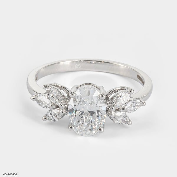 The Marquise Petal Ring 14K White Gold