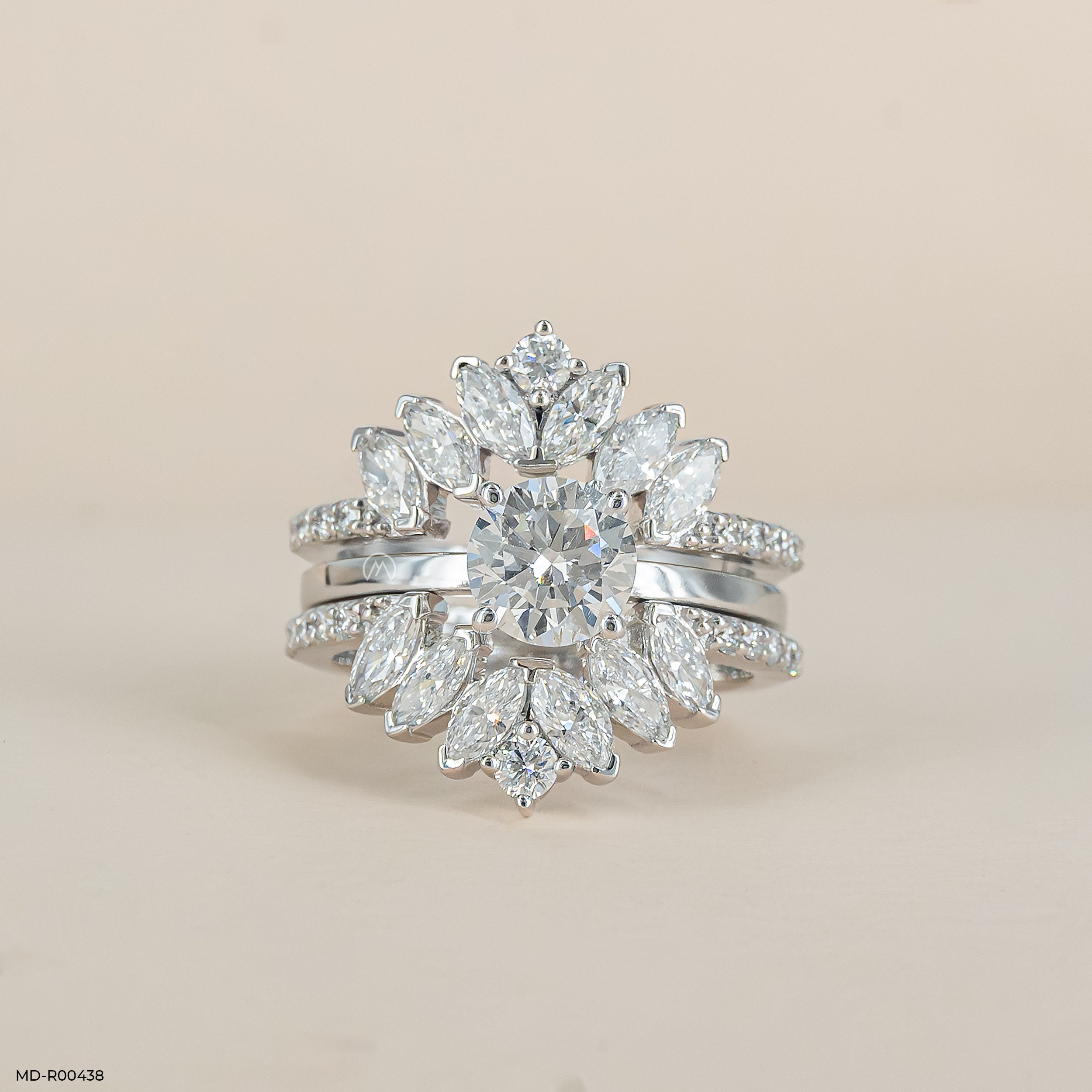 The Imperial Marquise Halo Set Ring Platinum 950