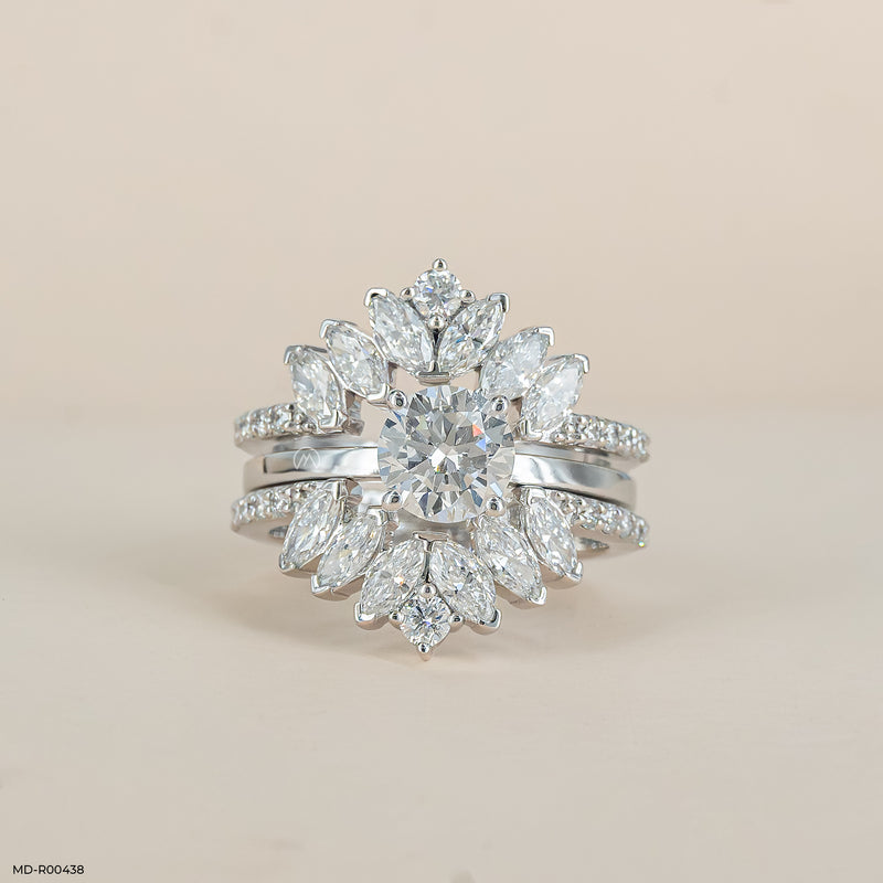 The Imperial Marquise Halo Set Ring 14K White Gold