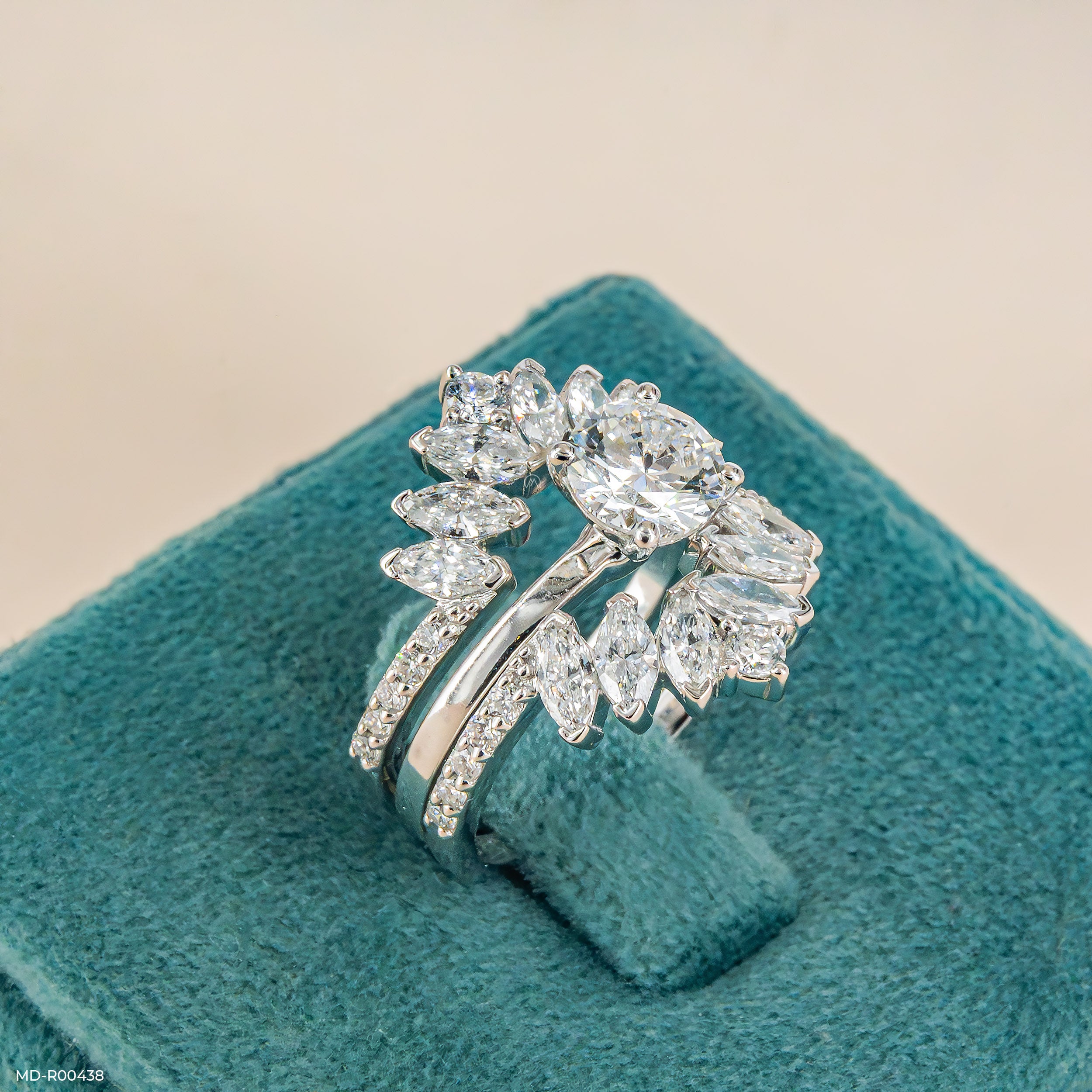 The Imperial Marquise Halo Set Ring Platinum 950