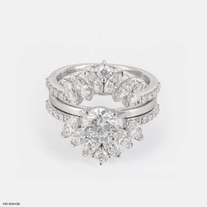 The Imperial Marquise Halo Set Ring 14K White Gold